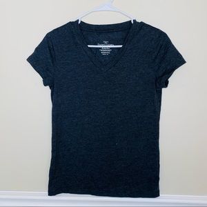 Dark grey v-neck t-shirt